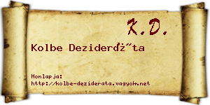Kolbe Dezideráta névjegykártya